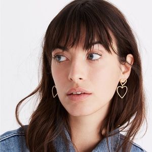 Madewell Open-Hearted Double Heart Drop Earrings